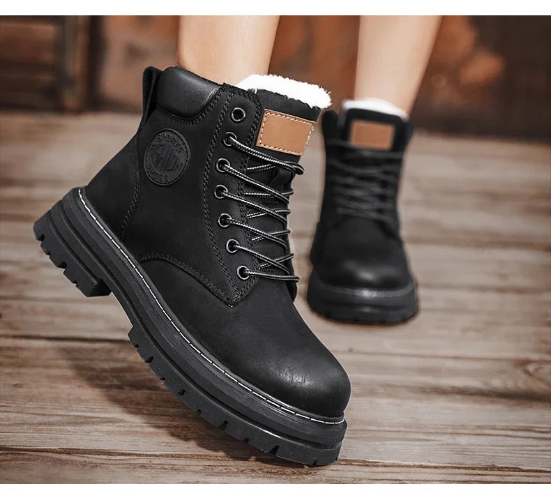 High-Quality Men’s & Women’s Lace-Up Leather High Top Boots